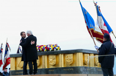 Les Présidents Emmanuel Macron et Frank-Walter Steinmeier au Hartmannswillerkopf, le 10 novembre 2017. - Présidence de la République
