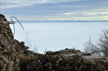 Vue sur les Alpes depuis les lignes allemandes du HWK